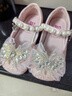 芭比童鞋女童春秋公主小皮鞋珍珠蝴蝶結水晶鞋亮片童鞋DA6725 粉色 26 曬單實(shí)拍圖