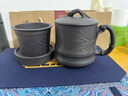 漢帝唐韻（HDTYUN）宜興紫砂杯原礦黑泥名師純手工貼竹茶杯子家用辦公帶內膽泡茶杯 460ml 曬單實(shí)拍圖