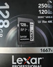 雷克沙（Lexar）128GB SD存儲卡 C10 U3 V60 4K相機內存卡 讀280MB/s 寫(xiě)120MB/s 捕捉光影（1667x升級版） 曬單實(shí)拍圖