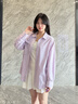 Teenie Weenie小熊女裝襯衫26年春季新款簡(jiǎn)約優(yōu)雅學(xué)院風(fēng)外套式襯衣 淺紫色 S 曬單實(shí)拍圖