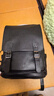 左森真皮雙肩包男頭層牛皮背包大容量電腦包旅行包休閑軟皮書(shū)包潮 黑色（頭層牛皮） 曬單實(shí)拍圖