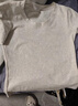 燦圖韓系純色正肩短袖t恤女春秋季新款內搭打底衫百搭修身顯瘦上衣服 花灰色 M 曬單實(shí)拍圖