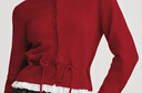 森馬（Semir）騏驥紅色毛衣女短款假兩件上衣26新蕾絲下擺兩穿內搭109126106001 曬單實(shí)拍圖