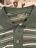 Abercrombie & Fitch【重磅POLO】男裝25夏季美式條紋棉質(zhì)Polo衫短袖T恤 綠色條紋 M (180/100A) 曬單實(shí)拍圖
