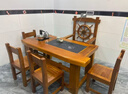 老船木茶桌椅組合家用客廳實(shí)木茶幾套裝辦公室泡茶臺一體燒水壺桌 1.6米桌+4靠背椅1船舵椅 曬單實(shí)拍圖