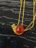 中國黃金（CHINA GOLD）平安果黃金項鏈女18K金瑪瑙蘋(píng)果吊墜生日禮物送女友老婆紀念日 京速達-18k小蘋(píng)果紅瑪瑙吊墜+贈925銀鏈 曬單實(shí)拍圖