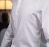 羅蒙（ROMON）純色商務(wù)職業(yè)正裝男士白襯衫工裝外套長(cháng)袖襯衣男CS108白色2XL 曬單實(shí)拍圖