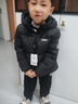 左西兒童羽絨服2025新款男童冬季保暖抗寒白鴨絨連帽面包服 黑色 130 曬單實(shí)拍圖