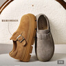 百麗厚底保暖毛毛鞋女2025冬新二層牛皮復古勃肯鞋JD009DM5 棕單里 39 曬單實(shí)拍圖