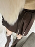 VEROMODA半身裙2026春季新款A字含腰帶流蘇鏈條PU短裙新年過(guò)年 荸薺棕 S 曬單實(shí)拍圖