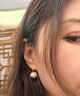 福來(lái)島黃金耳釘女足金時(shí)尚小香風(fēng)古法簡(jiǎn)約通勤耳飾高跟鞋貝珠耳鉤 工費：301 1.87克 曬單實(shí)拍圖