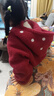 圖圖小象女童夾棉外套冬裝兒童加絨加厚連帽上衣羊羔毛外套 棗紅色 120 曬單實(shí)拍圖