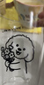 【高硼硅玻璃】ins風(fēng)卡通耐熱玻璃杯拿鐵杯美式咖啡果汁杯子 捧花小狗杯 460ml+玻璃吸管 曬單實(shí)拍圖