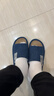 潔麗雅亞麻拖鞋男夏季居家室內家居四季棉麻男士防滑防臭布拖鞋家用靜音 藏青【吸汗防臭】 42-43 【適合41-42】 曬單實(shí)拍圖