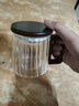 渝鼎福喝茶杯玻璃茶杯泡茶杯茶水分離高硼硅玻璃杯辦公室專(zhuān)用喝茶水杯子 透明豎紋泡茶杯 曬單實(shí)拍圖