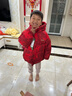 左西男童羽絨服冬季加厚拜年服2025新款兒童三防連帽外套 紅色 140 曬單實(shí)拍圖