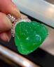 帝王綠大佛公翡翠玉吊墜冰種正品緬甸a貨滿(mǎn)綠彌勒佛笑玉佛吊墜 曬單實(shí)拍圖
