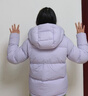 波司登（BOSIDENG）25新款羽絨服女短款90絨可脫卸帽小個(gè)子顯高顯瘦彈力收腰保暖外套 丁香草紫6435 S 160/84A 體重約100-110斤 曬單實(shí)拍圖
