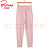 北極絨精梳純棉薄秋褲女士全棉高腰彈力線(xiàn)褲保暖松口打底褲胖媽咪棉毛褲 蕊粉 2XL （建議130-150斤） 曬單實(shí)拍圖