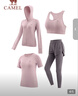 駱駝（CAMEL）瑜伽套裝女跑步健身四件套運動(dòng)服 Y23BATL6052 杜若紫/煙霧紫 S 曬單實(shí)拍圖