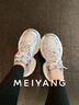 美洋（MEIYANG）銀武士老爹鞋 酷帥炸街網(wǎng)紗拼接圓頭厚底休閑鞋百搭新款女鞋 銀色 38 曬單實(shí)拍圖