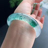 緬甸冰種飄花翡翠手鐲緬甸冰透水潤圓條玉鐲翡翠處理葉子吊墜套裝 55尺寸手鐲單個(gè)帶禮盒 曬單實(shí)拍圖