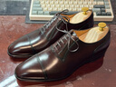 THOM WILLS復古擦色皮鞋男真皮商務(wù)正裝牛津鞋男冬季手工英倫男鞋 曬單實(shí)拍圖