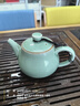 涵青堂青瓷功夫茶具泡茶壺 龍泉純色哥窯冰裂紋單壺 普洱小容量小茶壺 小號茶壺  哥窯梅子青開(kāi)片 260ml 曬單實(shí)拍圖