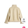 Olrain歐芮兒新款女裝冬季復古仿麂皮絨皮毛一體羊羔絨短外套 米黃色 M 曬單實(shí)拍圖