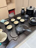 陶瓷功夫茶具套裝家用簡(jiǎn)約辦公室會(huì )客廳懶人全自動(dòng)泡茶杯實(shí)木茶盤(pán) 平步青云+黑陶側把茶具 配雙桶 曬單實(shí)拍圖
