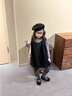 班喜迪女童連衣裙春裝2026新款洋氣時(shí)髦兒童背帶裙套裝春秋女寶寶公主裙 黑色 100 曬單實(shí)拍圖