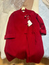 范思藍恩 新娘紅色中長(cháng)款毛呢大衣女新年結婚秋冬新中式高級感外套4286 紅色 M 曬單實(shí)拍圖