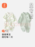 貝瑞加（Babyprints）寶寶連體衣2件裝嬰兒純棉四季衣服長(cháng)袖爬服柔軟哈衣家居內衣綠80 曬單實(shí)拍圖