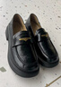 ZHR樂(lè )福鞋女學(xué)院風(fēng)新款皮鞋百搭軟厚底單鞋女套腳女鞋 BK181黑色37 曬單實(shí)拍圖