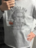 馬登美式灰色卷邊全純棉衛衣寬松套頭印花刺繡長(cháng)袖T恤男款春 花灰色 寬松偏大 M 曬單實(shí)拍圖