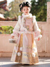 安妮優(yōu)兒（Anneyol）格格服女童漢服冬季古裝兒童冬裝國風(fēng)加厚旗袍裙拜年服 粉色 140 曬單實(shí)拍圖