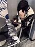 新款棒球刺繡vintage黑骷髏修身vibe夾克刺繡情侶外套潮牌男女款 白色 2XL 曬單實(shí)拍圖