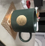星巴克（Starbucks）杯子馬克杯墨綠色條紋女神銘牌陶瓷咖啡杯340ml男女士送禮禮物 曬單實(shí)拍圖