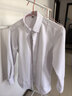 羅蒙【四面彈加絨】襯衫男冬彈力休閑高端正裝保暖修身襯衣上衣白色38 曬單實(shí)拍圖