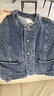 佐丹奴設計師款牛仔夾克女裝磨破圓領(lǐng)雙口袋寬松牛仔外套18375103 63藍色 S 曬單實(shí)拍圖