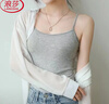 浪莎（LangSha）莫代爾小吊帶內搭外穿背心女打底學(xué)生無(wú)袖背心女 灰色 L 曬單實(shí)拍圖