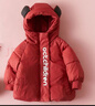 十月媽咪新年服男女童棉服夾棉衣外套寶寶保暖棉襖冬外套 蘋(píng)果紅PC2 140 曬單實(shí)拍圖