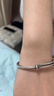 中國珠寶足銀999手鐲女純銀光面素圈鐲子母親節生日禮物送女友送媽媽長(cháng)輩 曬單實(shí)拍圖