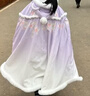 女童漢服披風(fēng)冬款加絨加厚古風(fēng)仙氣中長(cháng)斗篷 粉色 120 /S合適100-120 曬單實(shí)拍圖