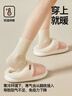 樸西冬季新款簡(jiǎn)約毛呢女士保暖居家棉拖鞋室內靜音 蜜桃粉 38-39 曬單實(shí)拍圖