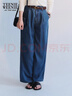 Teenie Weenie小熊女裝秋季簡(jiǎn)約休閑松弛闊腿褲長(cháng)褲時(shí)尚韓版寬松褲 深藍色 L (170) 曬單實(shí)拍圖