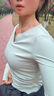 佑游瑜伽服女運動(dòng)速干衣長(cháng)袖健身T恤秋冬上衣發(fā)帶二件套J33428Y綠色M 曬單實(shí)拍圖