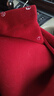 皮爾卡丹（pierre cardin）紅色大毛領(lǐng)時(shí)尚毛毛袖毛呢大衣2025新款反季時(shí)尚斗篷型呢子外套女 波爾多紅 夾棉款 實(shí)物偏亮紅 S 建議106-125斤 曬單實(shí)拍圖