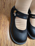 古妮婭女童兒童皮鞋秋冬方口透氣軟底單鞋兒童校園演出鞋黑色啞光 35 曬單實(shí)拍圖