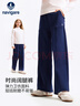 納維凱爾（Navigare）女童褲子新春兒童長(cháng)褲學(xué)生闊腿褲舒適百搭自在秋日深藍160 曬單實(shí)拍圖